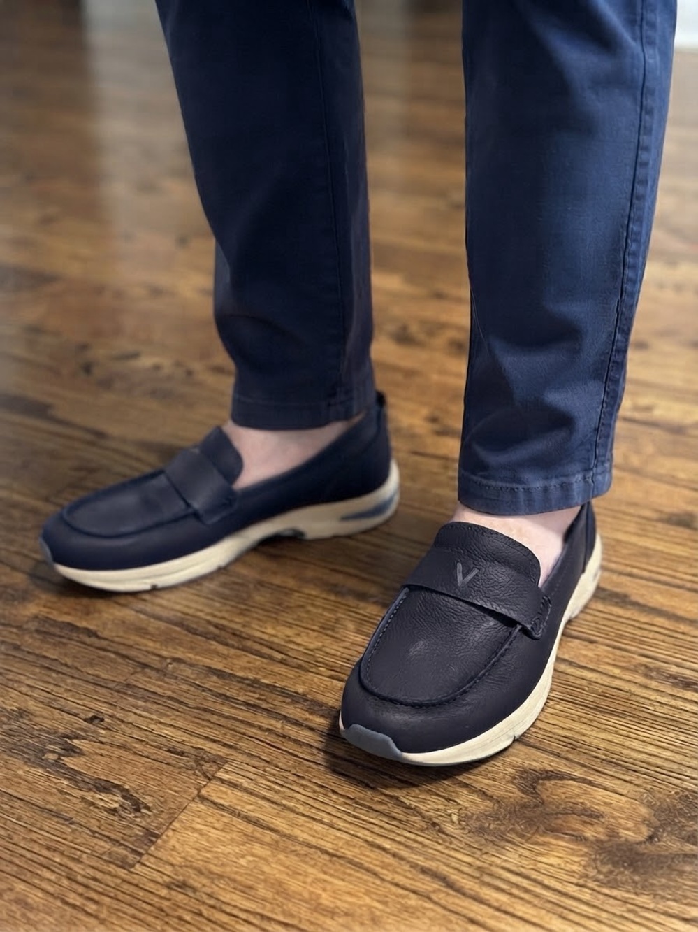 Vionic Uptown Navy and Cream Slip-On Hybrid Loafers / Sneakers for Men